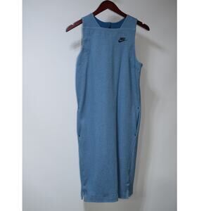 Nike Textured Sleeveless Midi Dress Blue Athletic Sport Style Size S